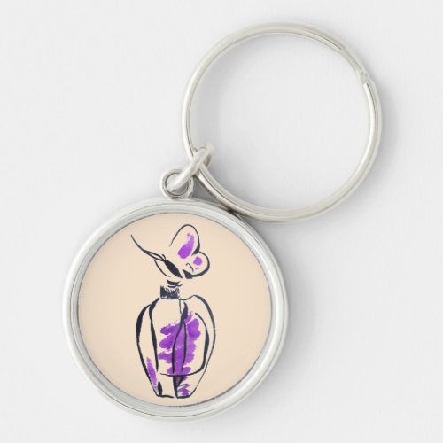 Perfume bottle fashion watercolour illustration keychain