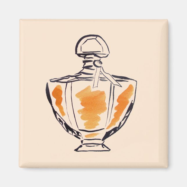 Perfume bottle fashion watercolour illustration magnet (Front)