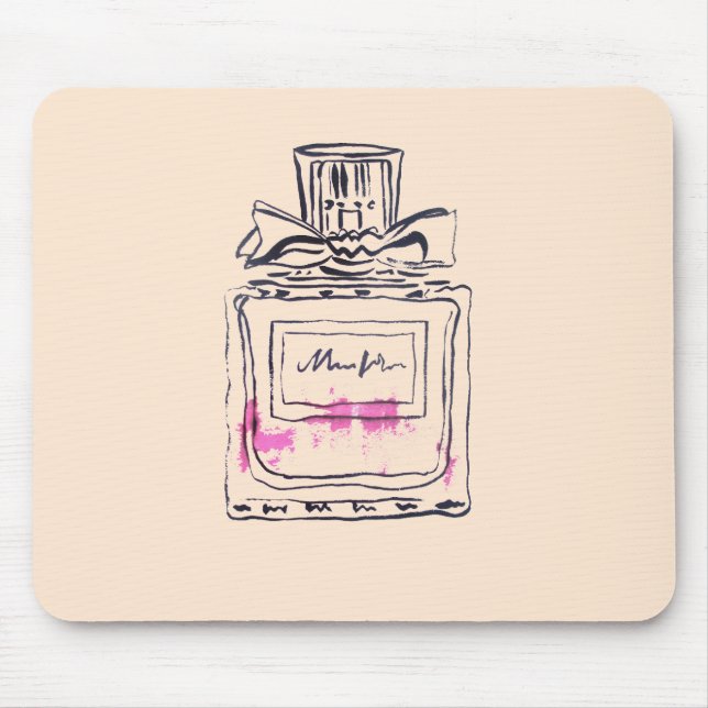 Perfume bottle fashion watercolour illustration mouse pad (Front)