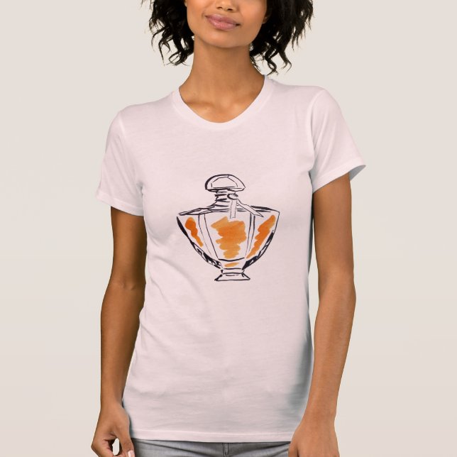 Perfume bottle fashion watercolour illustration T-Shirt (Front)