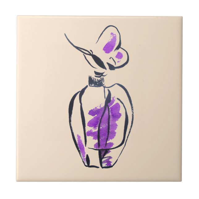 Perfume bottle fashion watercolour illustration tile (Front)