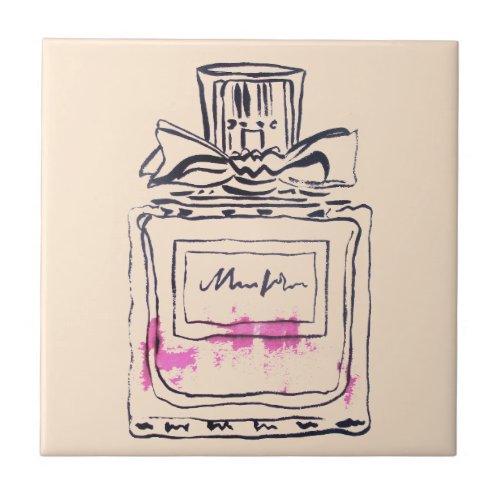 Perfume bottle fashion watercolour illustration tile