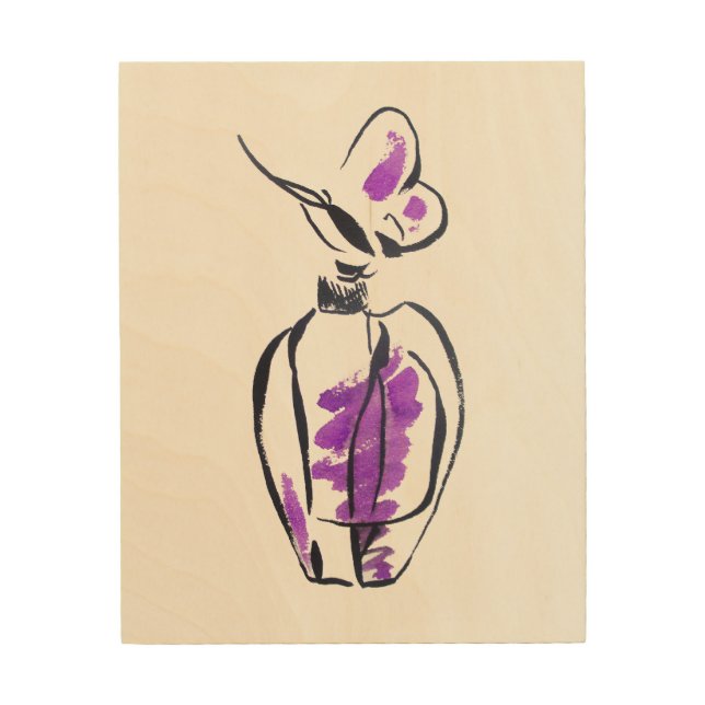 Perfume bottle fashion watercolour illustration wood wall art (Front)