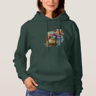 Perfume Bottle Floral Lilies Green Woman Hoodie