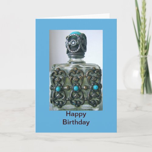 Perfume Bottle Happy Birthday Card