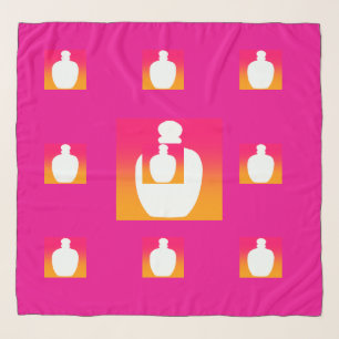 Perfume Bottle Repeat Fashion Accessory Hot Pink Scarf