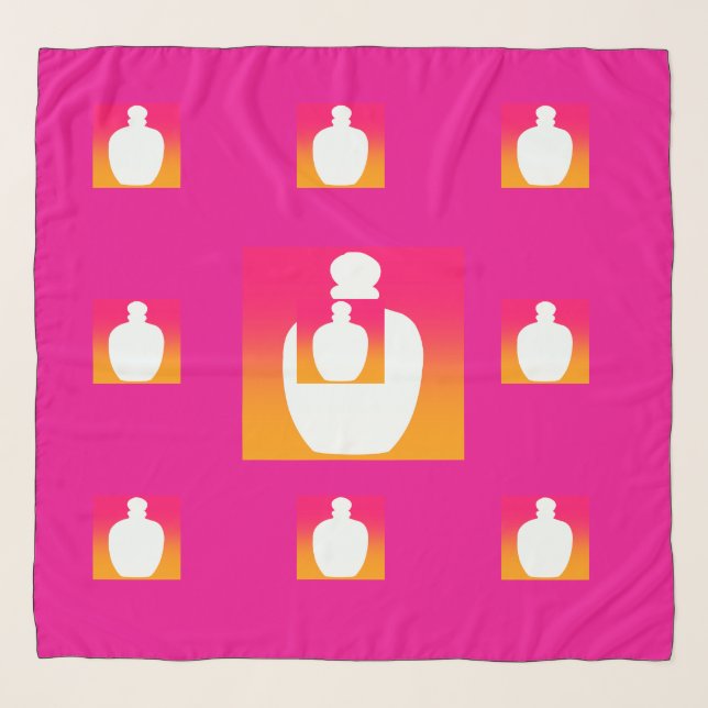 Perfume Bottle Repeat Fashion Accessory Hot Pink  Scarf (Front)