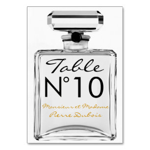 Perfume Bottle TABLE NUMBER Seating Table Card