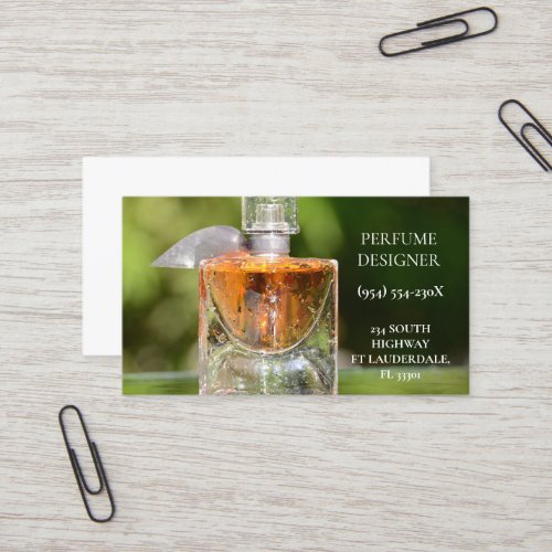 Perfume designer store business card