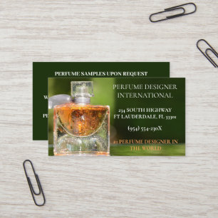 Perfume designer store perfume bottle business card