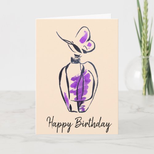 Perfume fashion bottle watercolor card