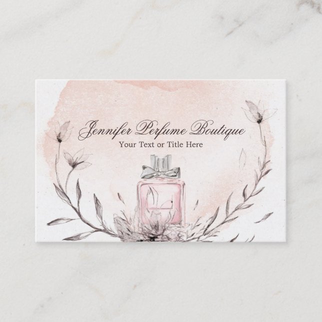 Perfume Fragrance Essential Oils Signature Script Business Card (Front)