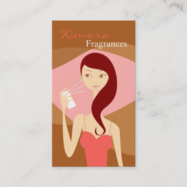 Perfume Fragrance Vector Shop Girl Business Card (Front)