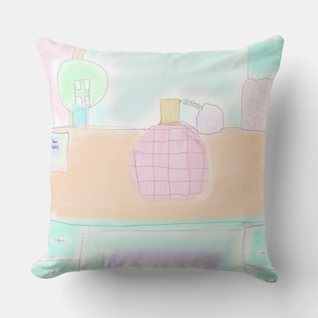perfume makeup style throw pillow (Front)