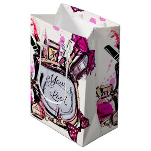Perfume, Red Lipstick, and a High Heeled Shoe Medium Gift Bag