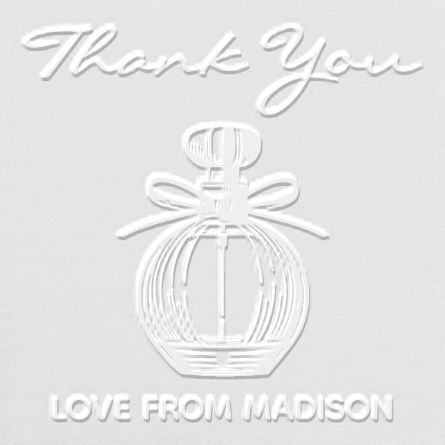Perfume Thank You Bridal Shower Personalized Embosser (Design)