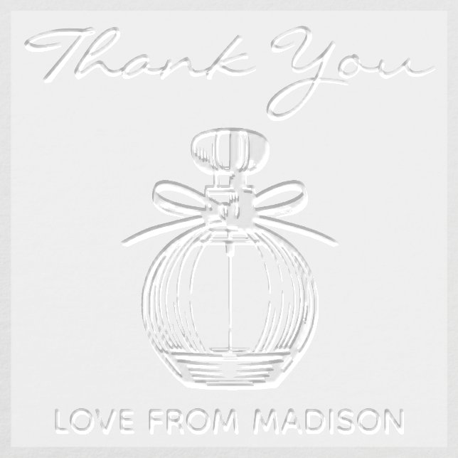 Perfume Thank You Bridal Shower Personalized Embosser (Design)