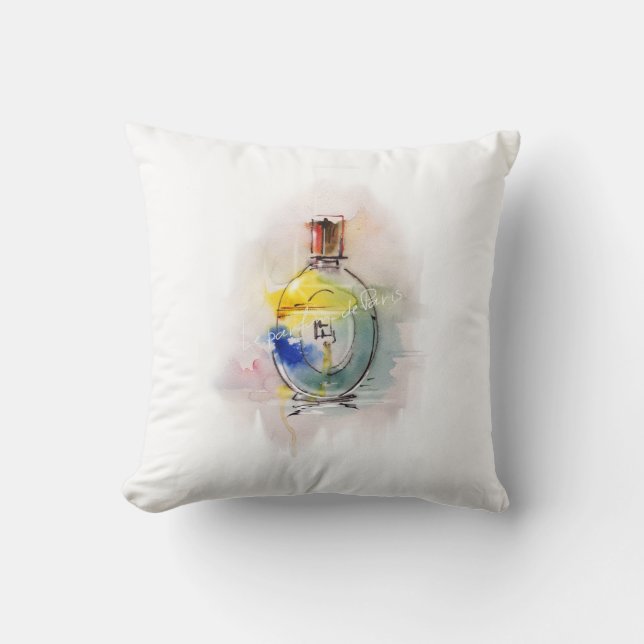 Perfume Throw Pillow (Front)