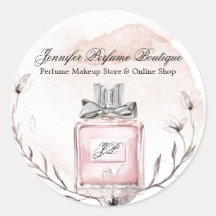 Perfume Watercolor Floral Elegant Classic Round Sticker