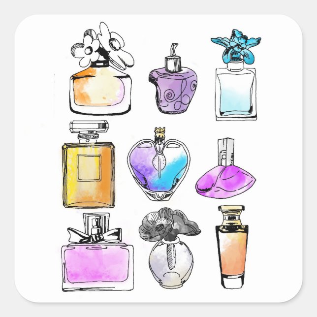 Perfumes Art Square Sticker (Front)