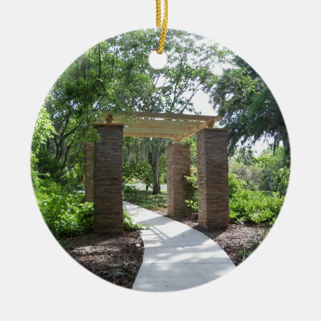 pergola on a path ceramic ornament (Front)