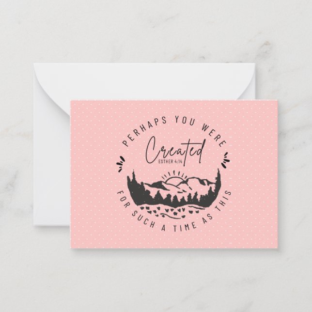 Perhaps You Were Created Blush Pink Christian Note (Front)