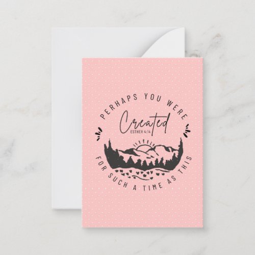 Perhaps You Were Created Blush Pink Christian Note Card