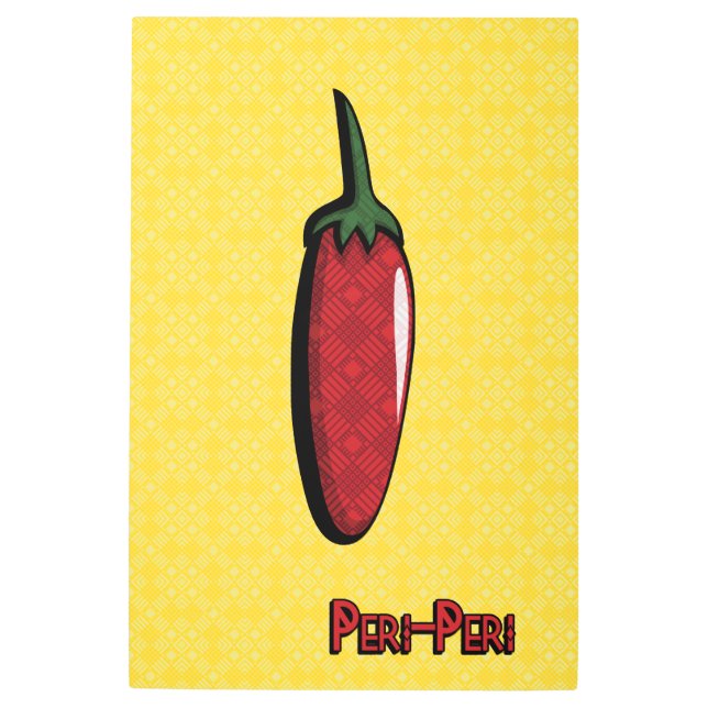 Peri-Peri Chili Pepper Metal Wall Art (Front)