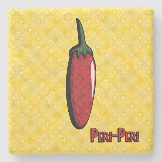Peri-Peri Chili Pepper Stone Coaster (Front)