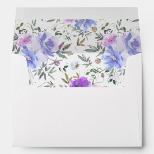 Peri  Purple Floral Envelope