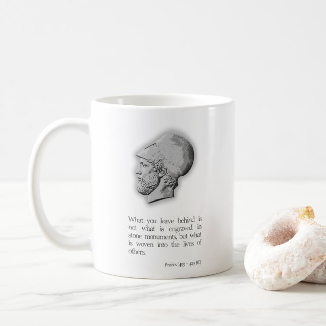 Pericles Portrait & Quote: What you leave... Coffee Mug (With Donut)
