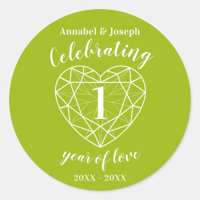 Peridot 1st anniversary 1 year of love stickers (Front)
