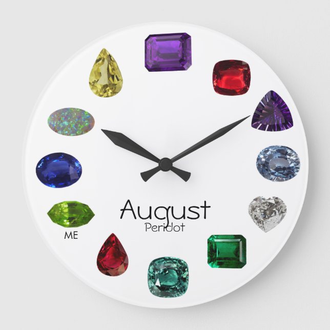 Peridot, August Birthstone Large Clock (Front)