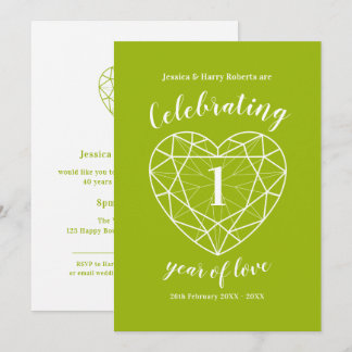 Peridot celebrating 1 year of love party invites
