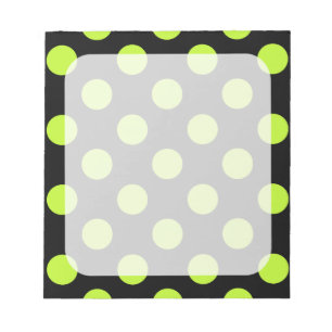 Peridot Dots and Black Border Notepad
