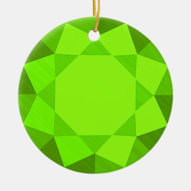 Peridot Gemstone / Jewel Graphic Image  Ceramic Ornament (Front)