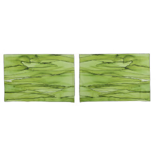 Peridot Green Abstract Art Pillow Case