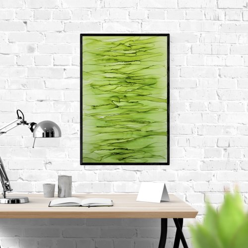 Peridot Green Abstract Poster