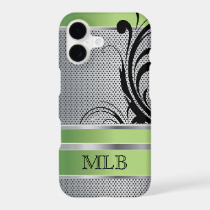Peridot Green and Silver Metal Mesh iPhone 17 Case