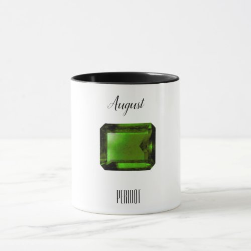 Peridot Green Emerald Coffee Mug August Gemstone
