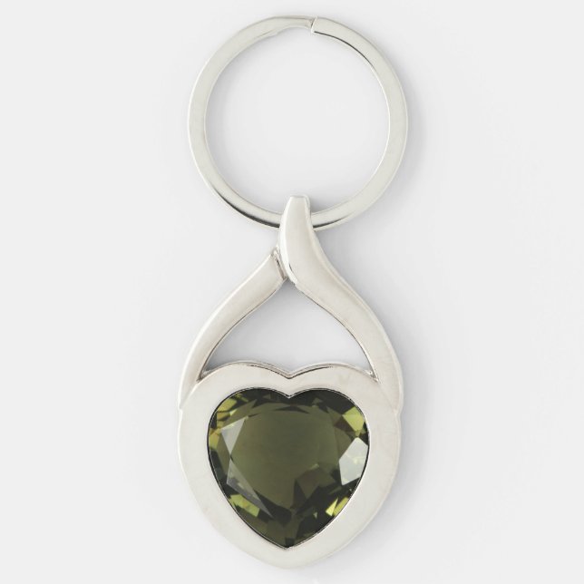 Peridot Heart Keychain (Front)