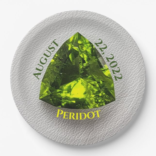 Peridot Trillion Paper Plates (Front)