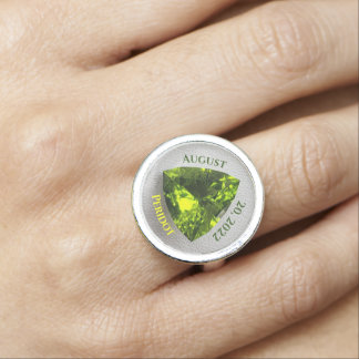 Peridot Trillion Ring
