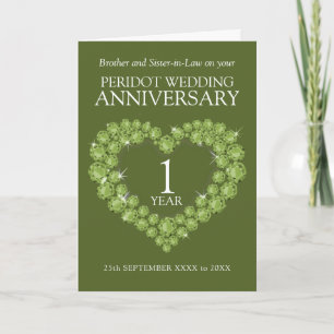 Peridot wedding anniversary inside photo green card