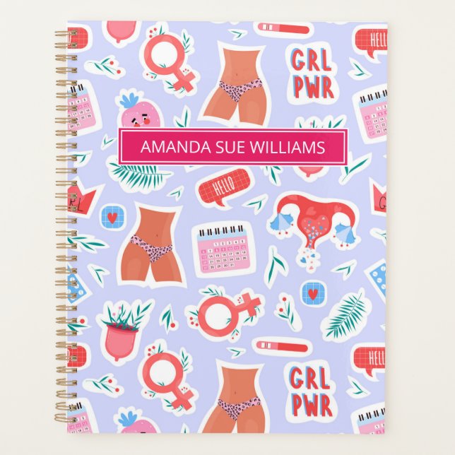Period / Menstrual Cycle - Your Name /Monogram  No Planner (Front)