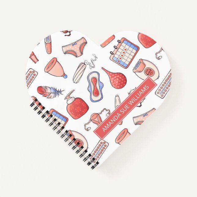 Period / Menstrual Cycle - Your Name /Monogram Not Notebook (Front)