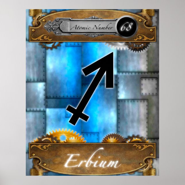 Periodic Element Erbium Atomic Number #68 Poster  (Front)