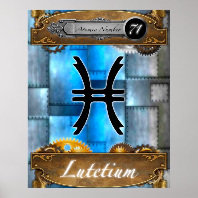 Periodic Element Lutetium Atomic Number #71 Poster (Front)