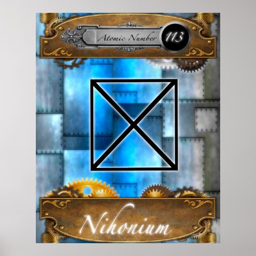 Periodic Element Nihonium Atomic 113 Poster 