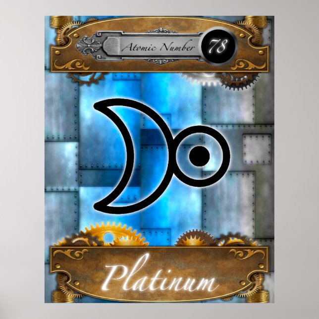 Periodic Element Platinum Atomic Number #78 Poster (Front)